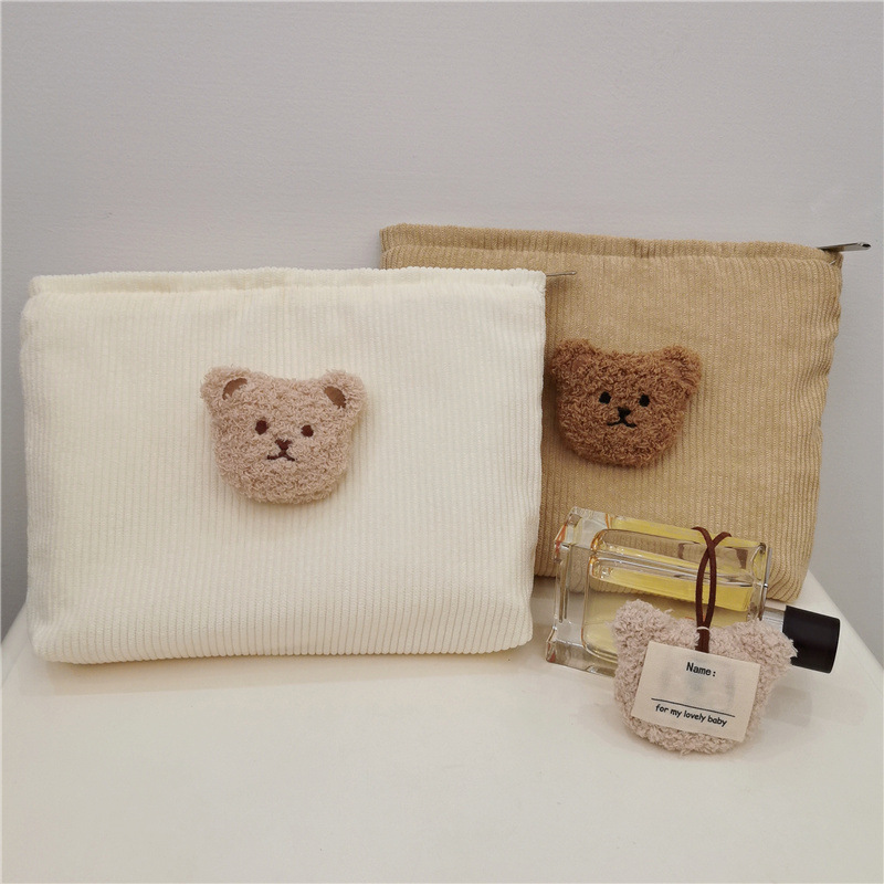 《1954》燈芯絨毛絨小熊化妝包