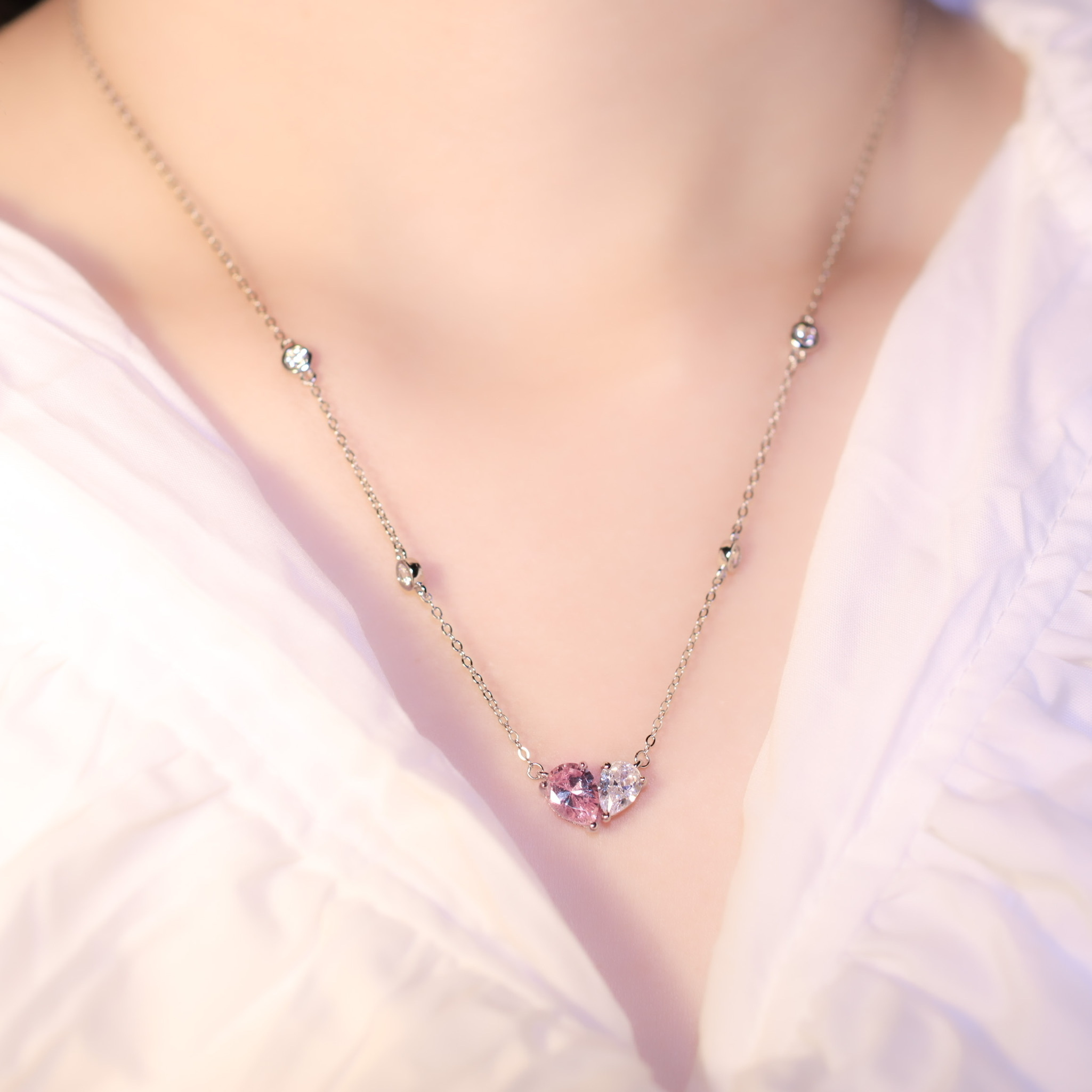 | 925 Silver・ White Gold  | Pinky Dreamy Love Necklace | NE0680 |
