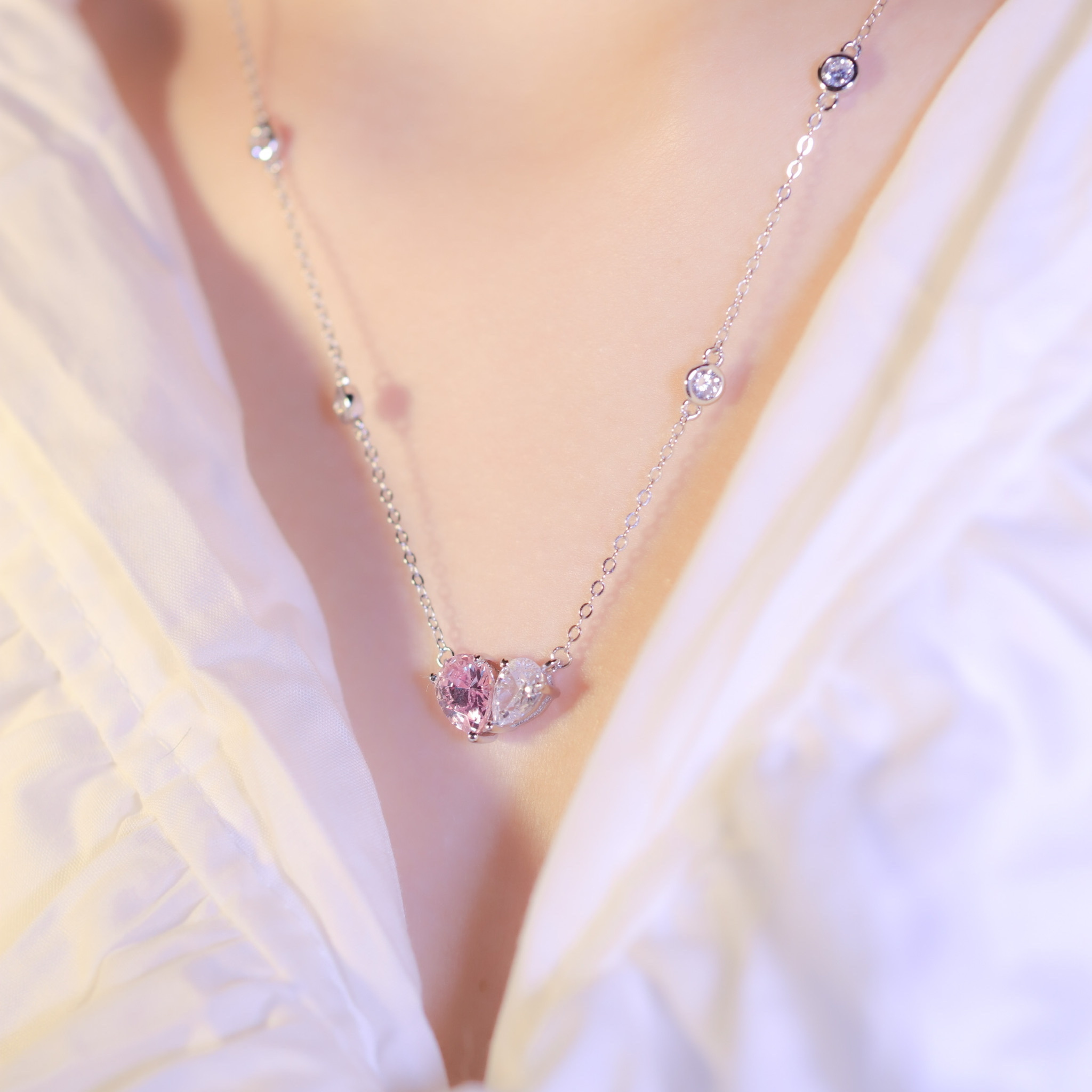 | 925 Silver・ White Gold  | Pinky Dreamy Love Necklace | NE0680 |