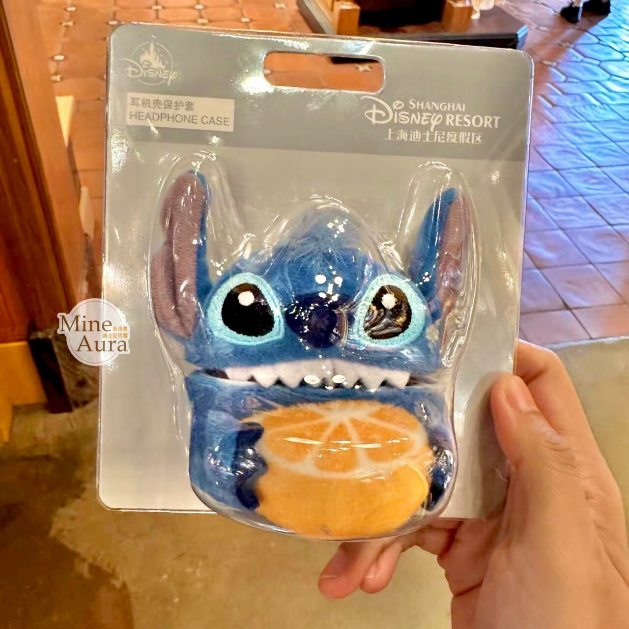 史迪奇 Stitch 抱檸檬 絨毛造型 apple AirPods Pro 耳機保護套 星際寶貝 Lilo & Stitch -上海迪士尼樂園