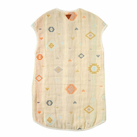 日本製 10Mois BoBo圖騰六重紗防踢睡袍 -中童