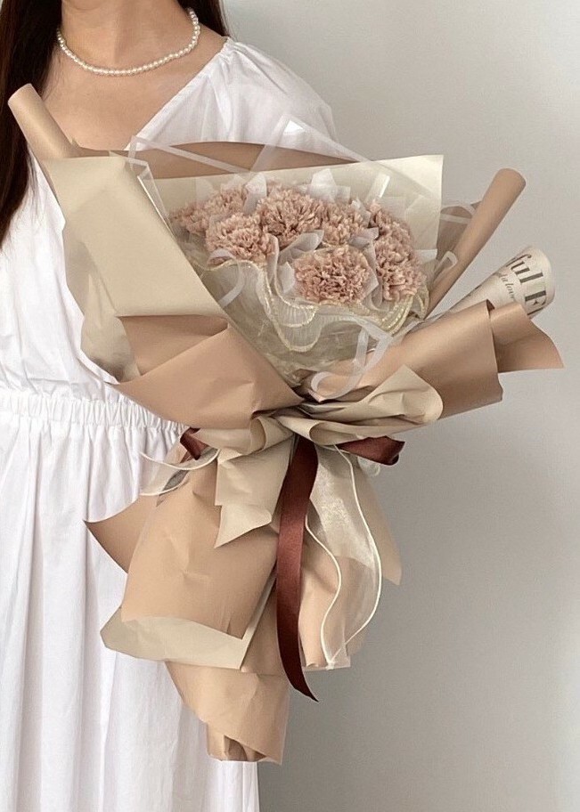 康乃馨永生花束-沈靜的溫柔