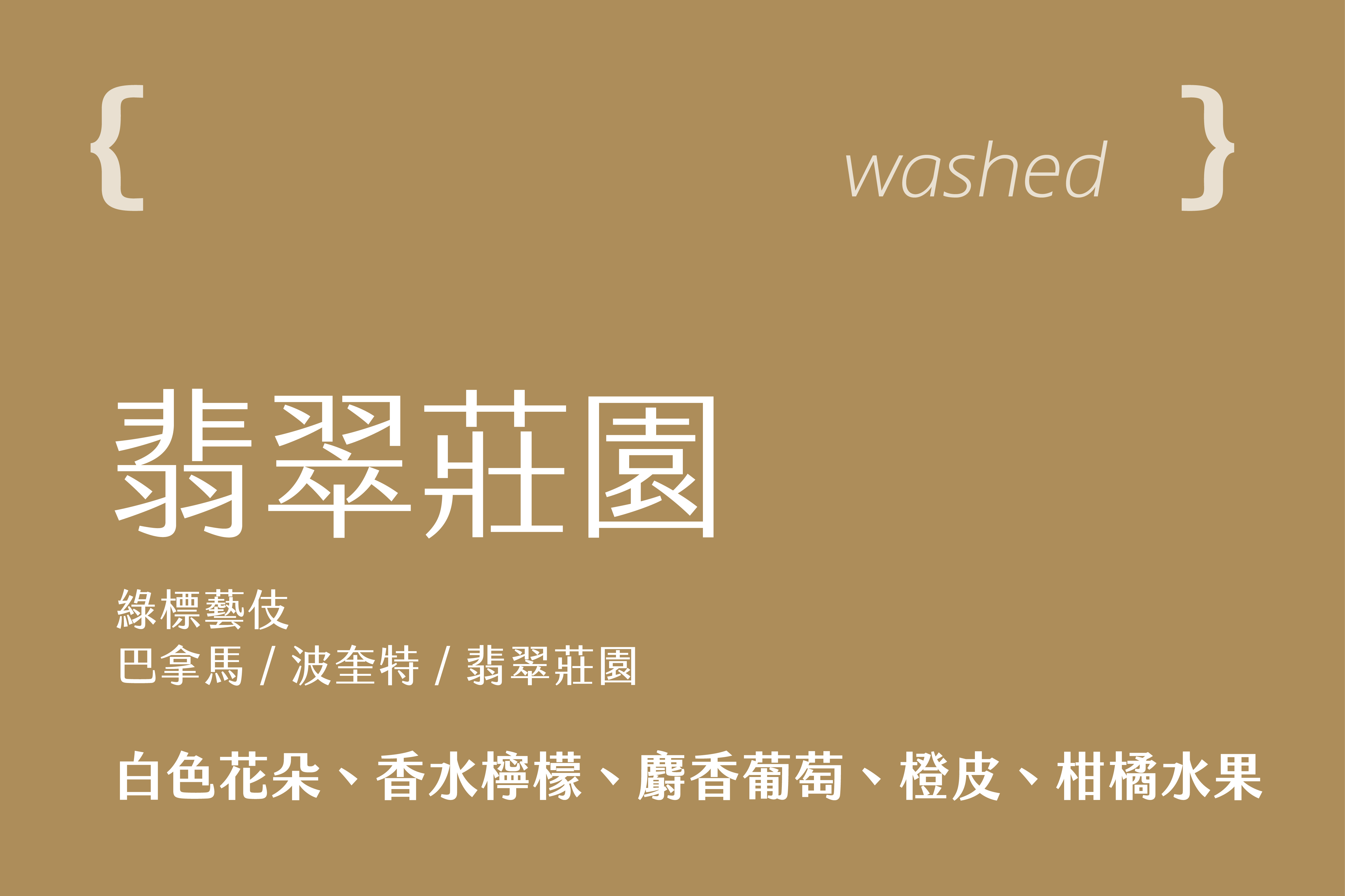 巴拿馬 翡翠莊園 綠標藝伎 水洗  (120g)