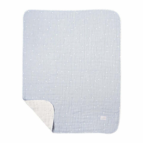 日本製10Mois 十字星六重紗被藍色 90x110cm