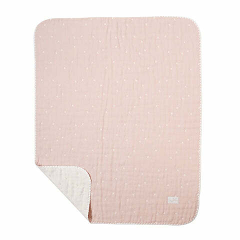 日本製10Mois 十字星六重紗被粉紅色-90 x110cm