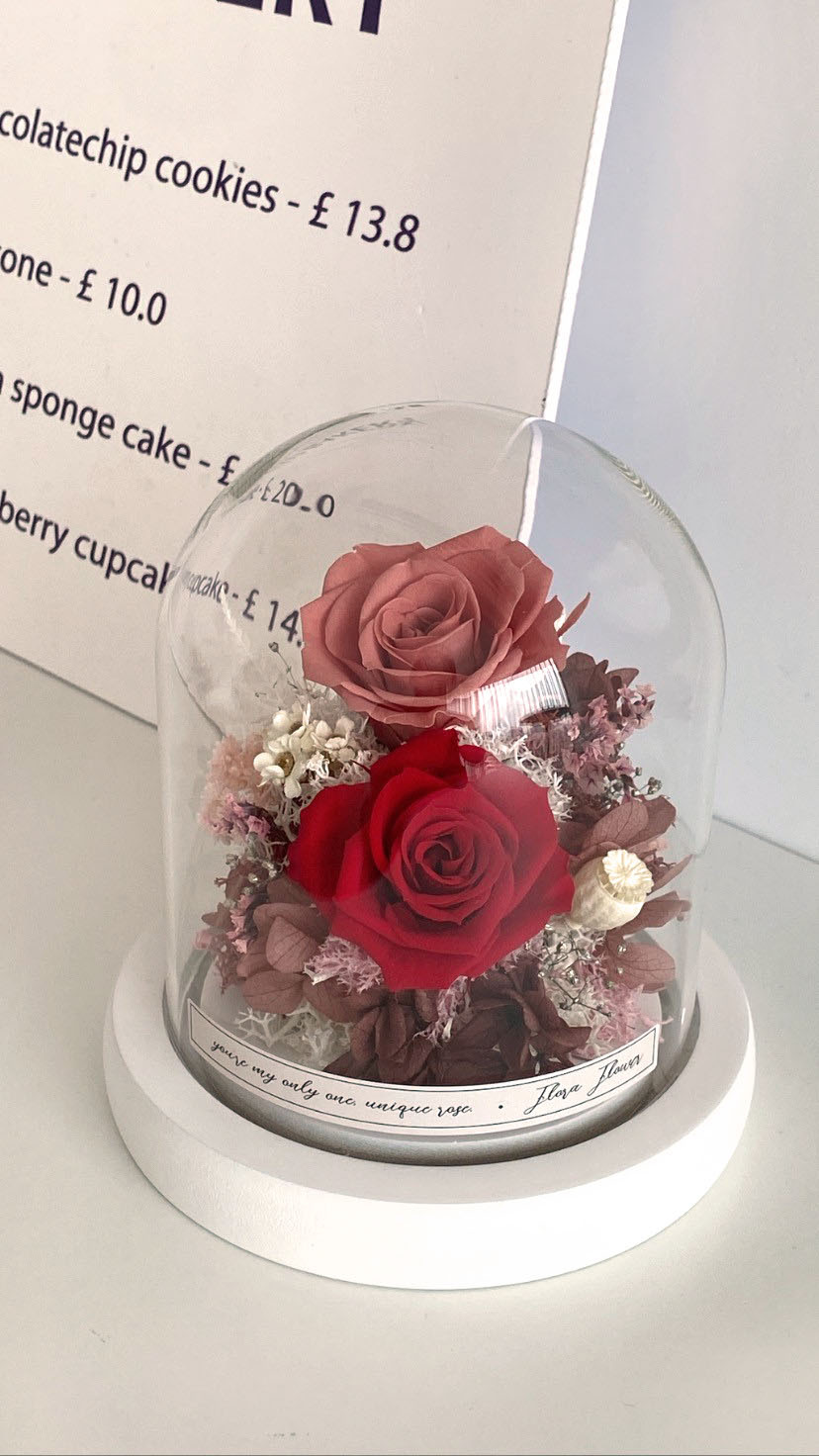 迷你款永生花夜燈(兩色)- 唯美