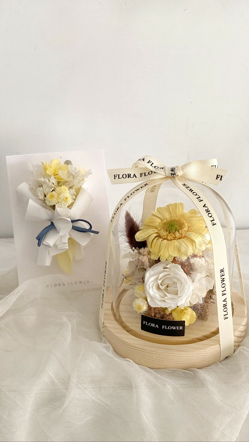 迷你款永生花夜燈- 夏日青檸黃