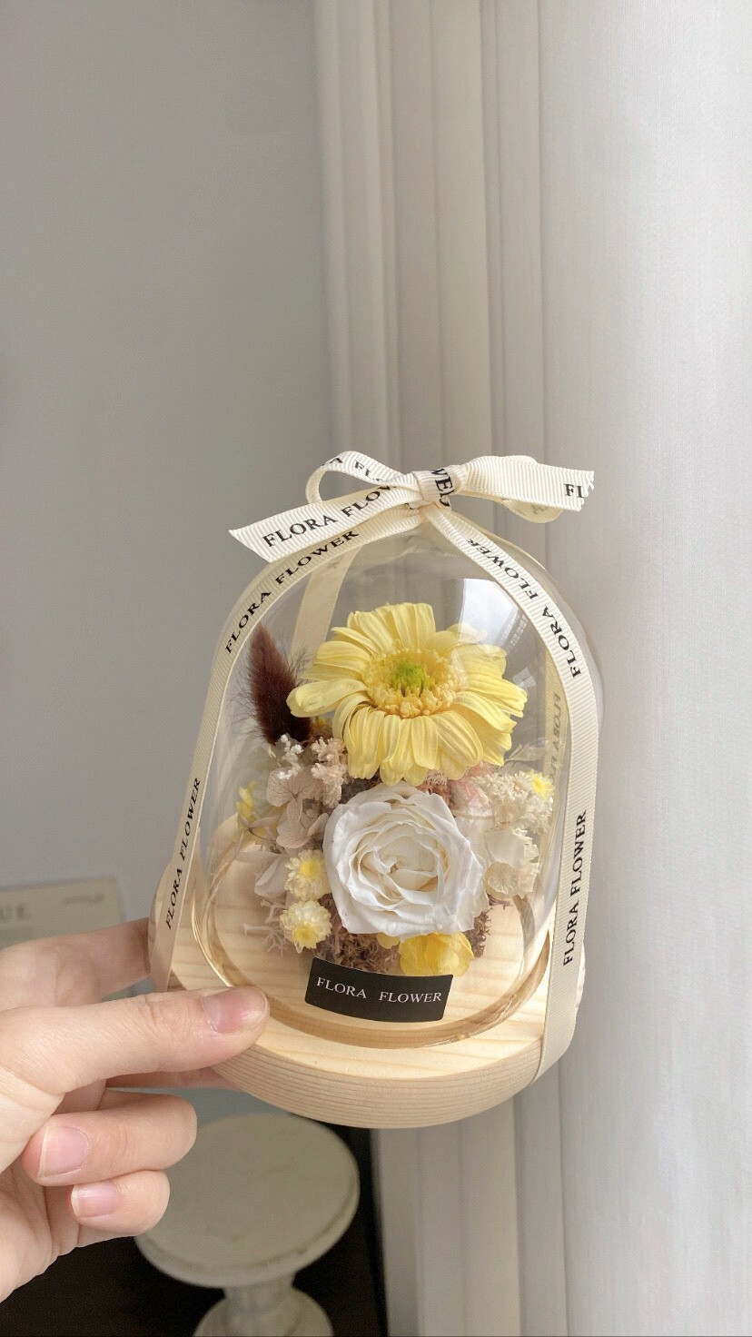 迷你款永生花夜燈- 夏日青檸黃