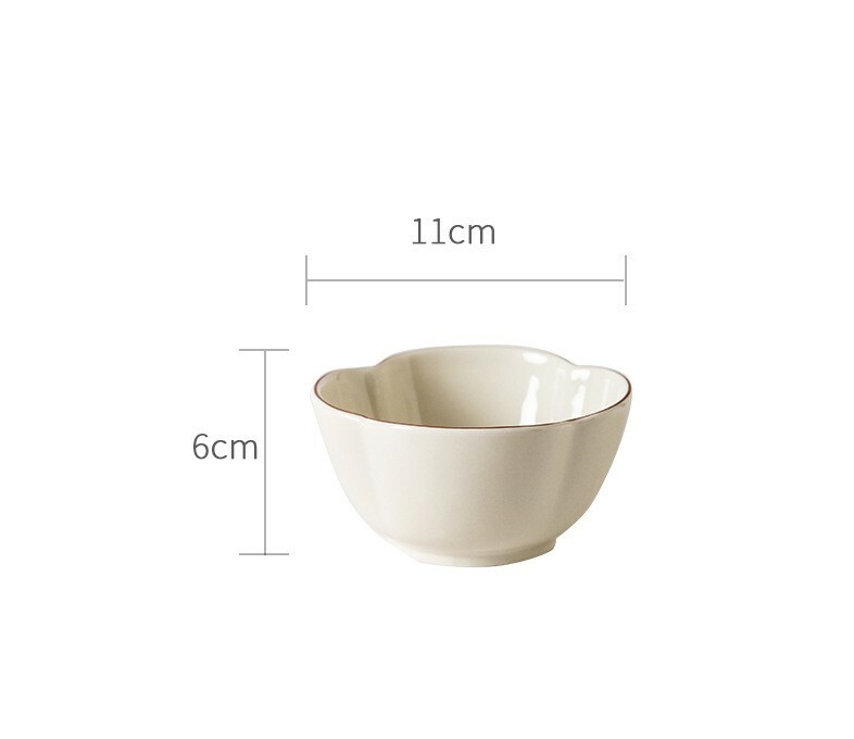 《1961》薔薇花奶白色金邊質感碗盤組