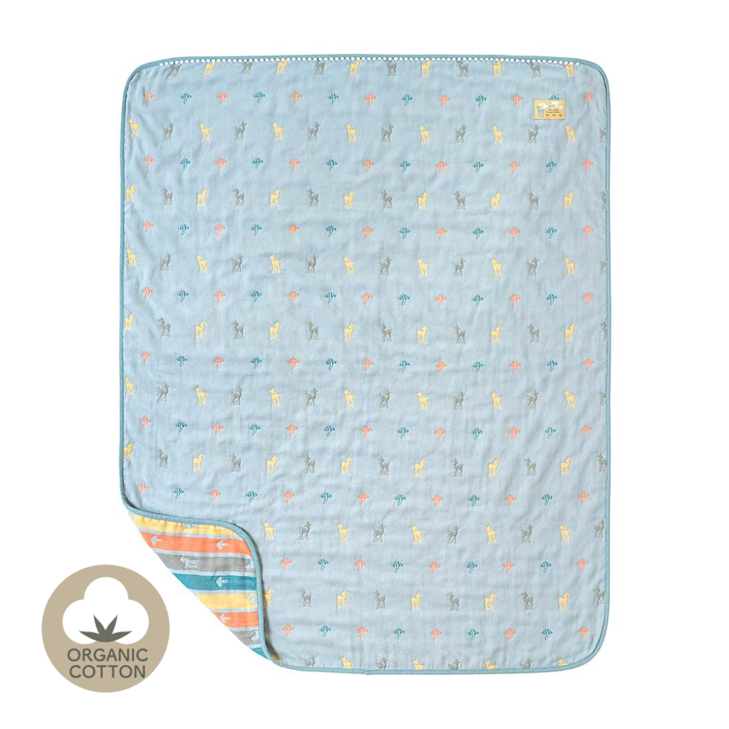 日本製 10Mois Amelie小鹿有機棉六重紗被 90x110cm