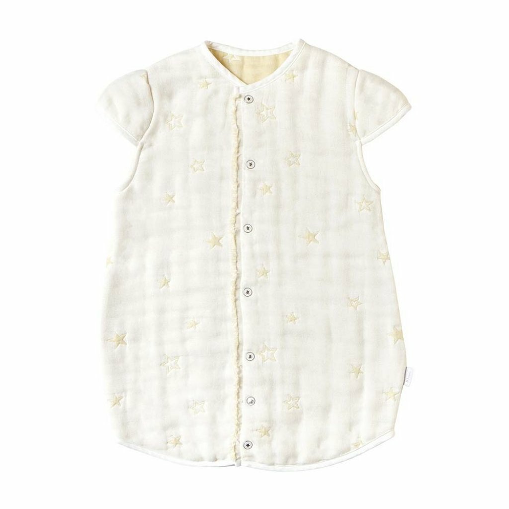 日本製 10Mois Ecru有機棉六重紗2-Way 短袖睡袍-嬰童版