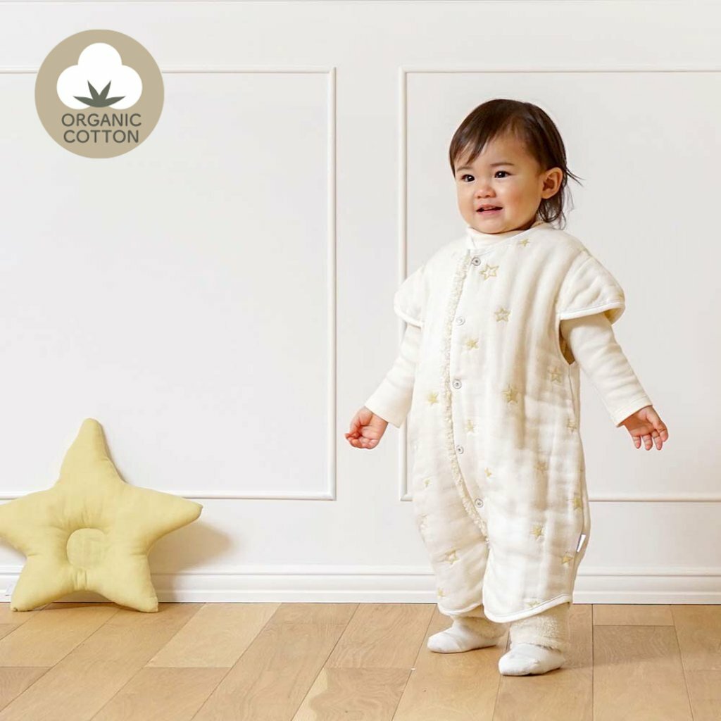 日本製 10Mois Ecru有機棉六重紗2-Way 短袖睡袍-嬰童版