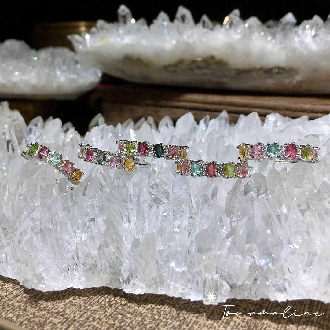 彩碧璽純銀排戒（產品編號：R18001）