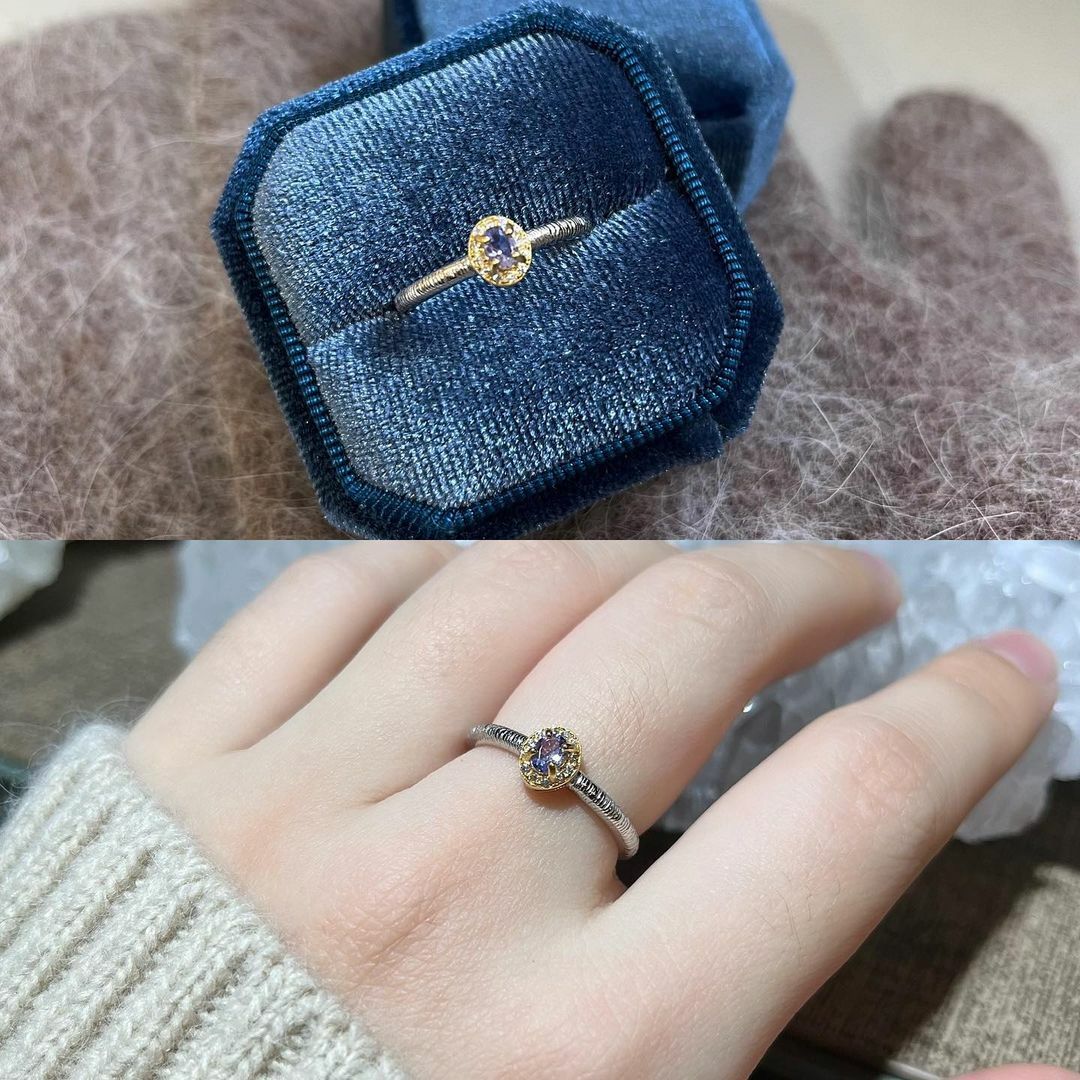 坦桑石純銀戒指 款式一（產品編號：R39001）