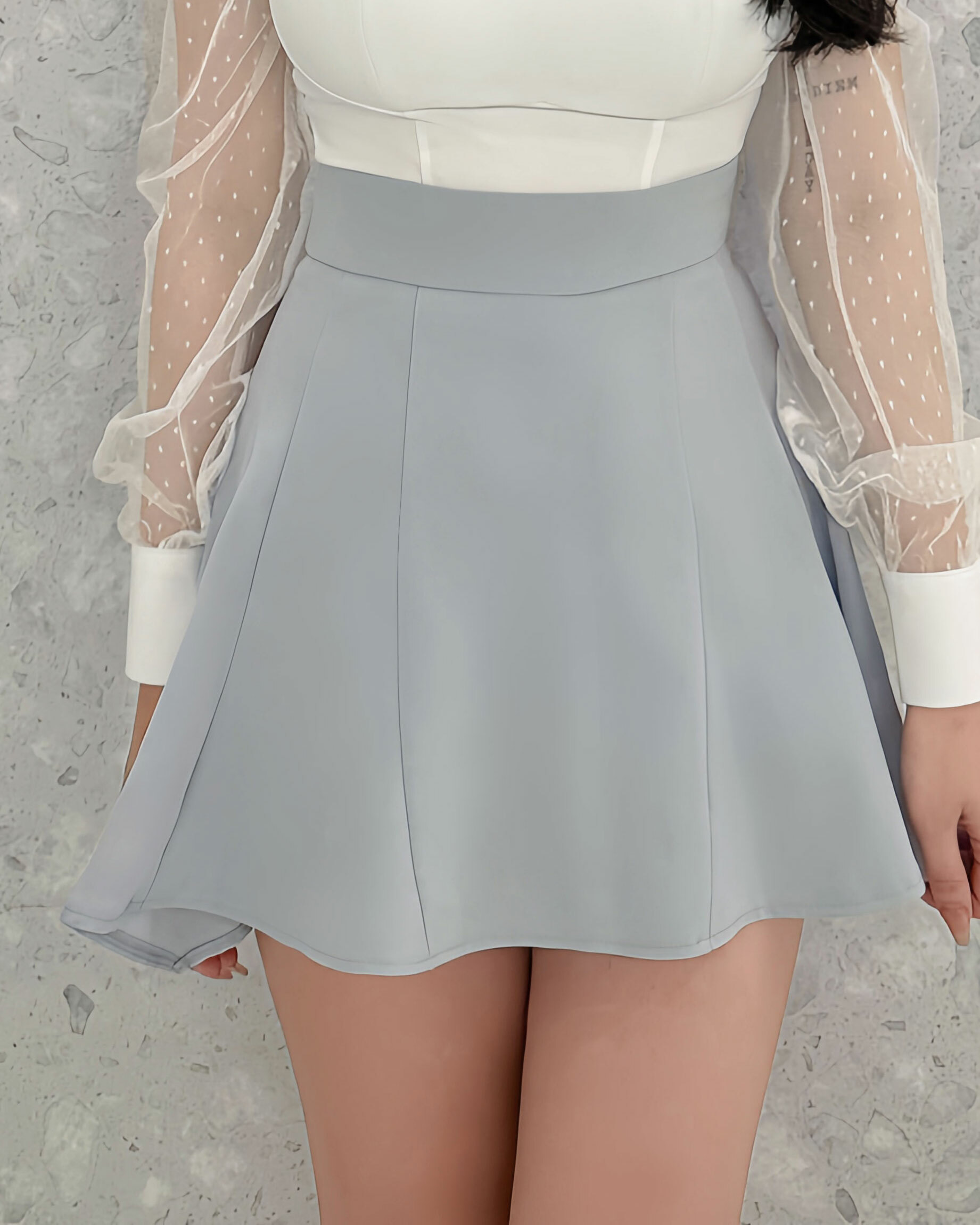 訂製-甜美拼接雪紡魚尾褲裙