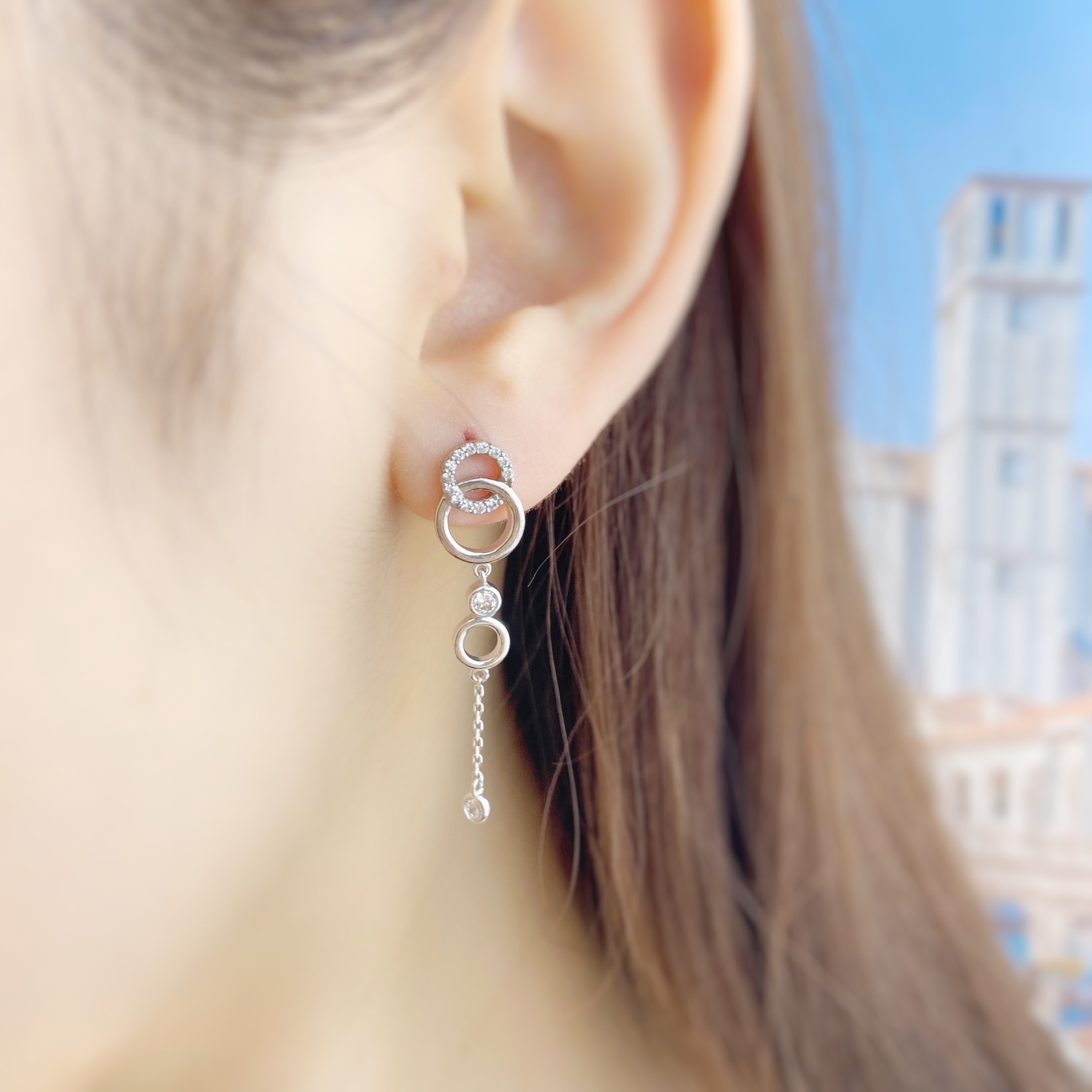 | 925 Silver・White Gold | Full Of Sense Of Security Earrings | EA0420 |