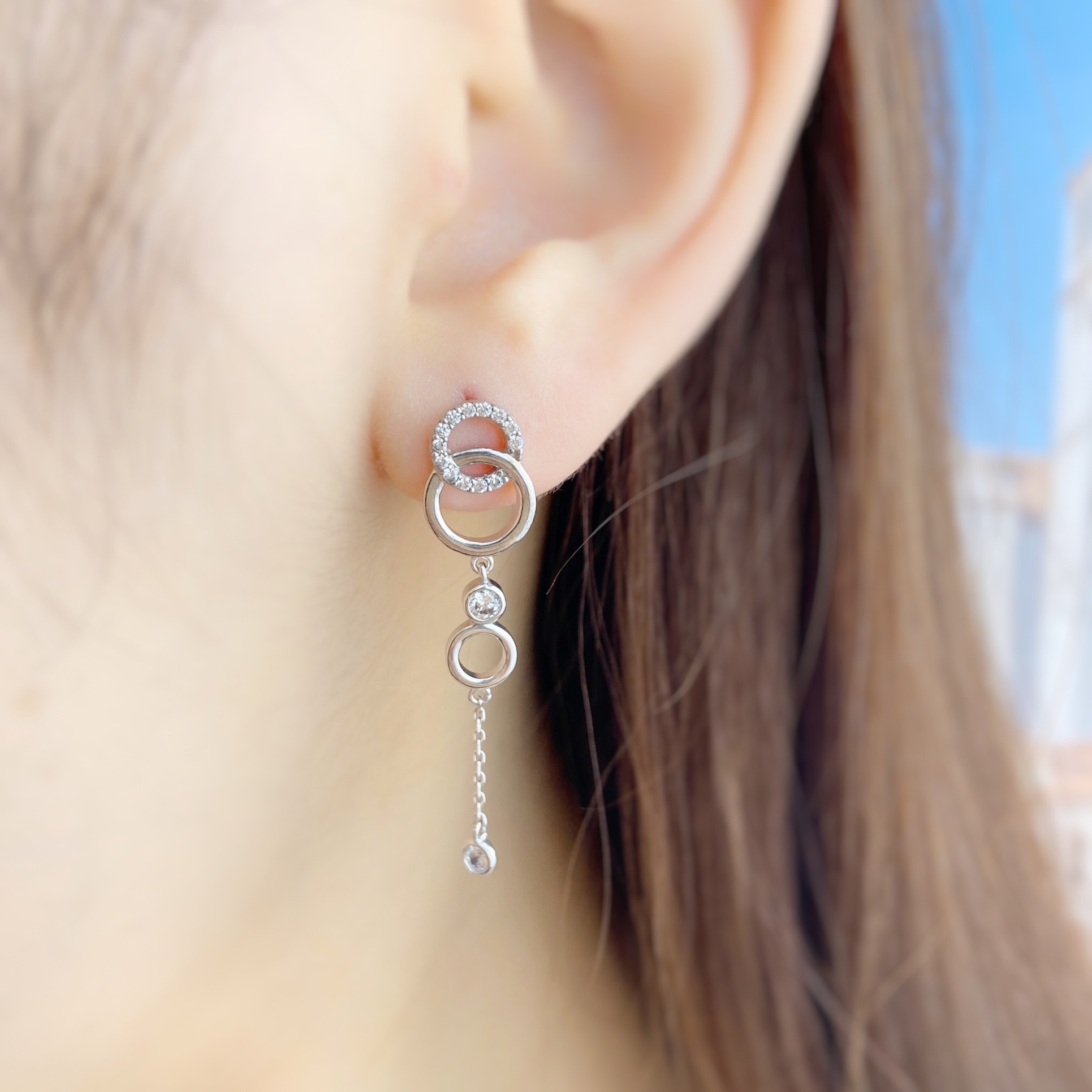 | 925 Silver・White Gold | Full Of Sense Of Security Earrings | EA0420 |