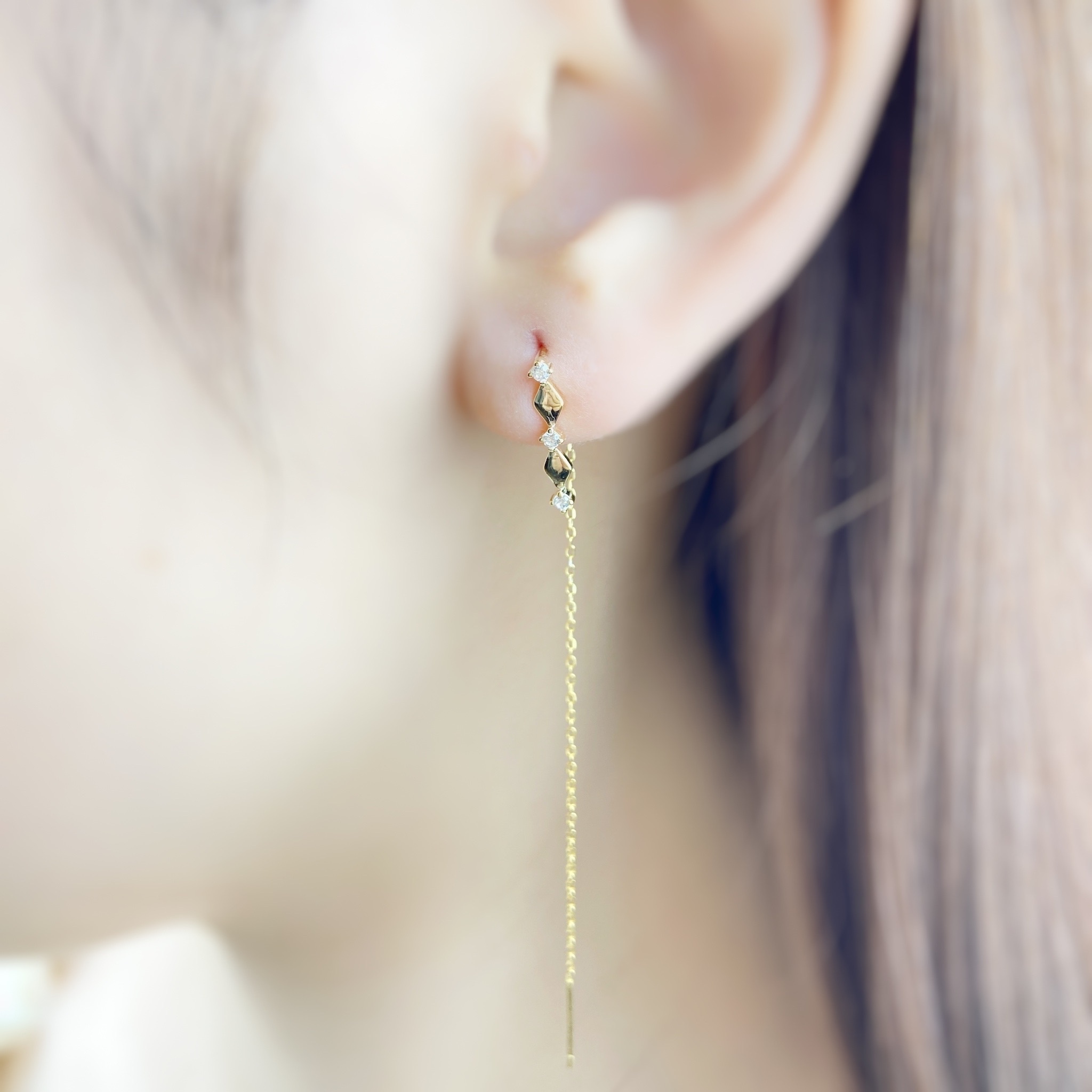 | 925銀・14k金丨  菱形磚耳環 | EA0186 |