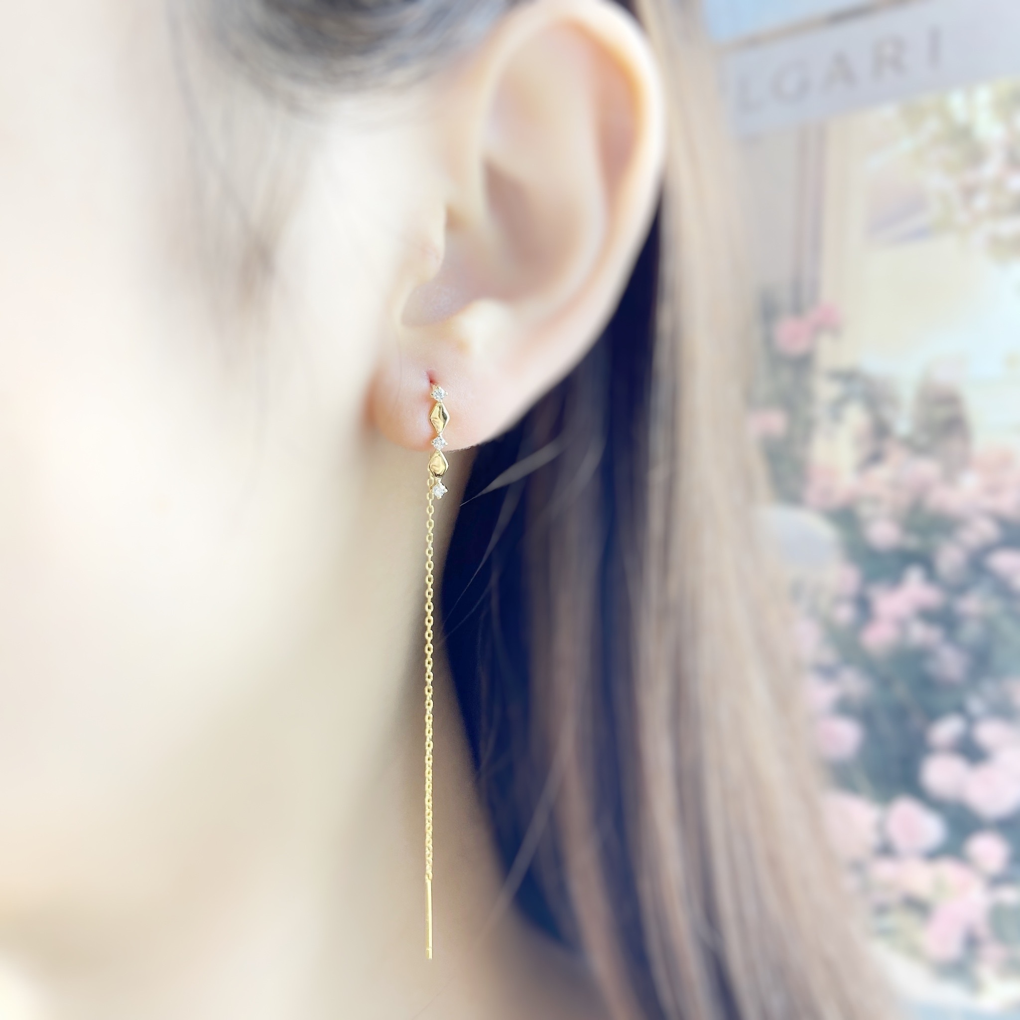 | 925銀・14k金丨  菱形磚耳環 | EA0186 |