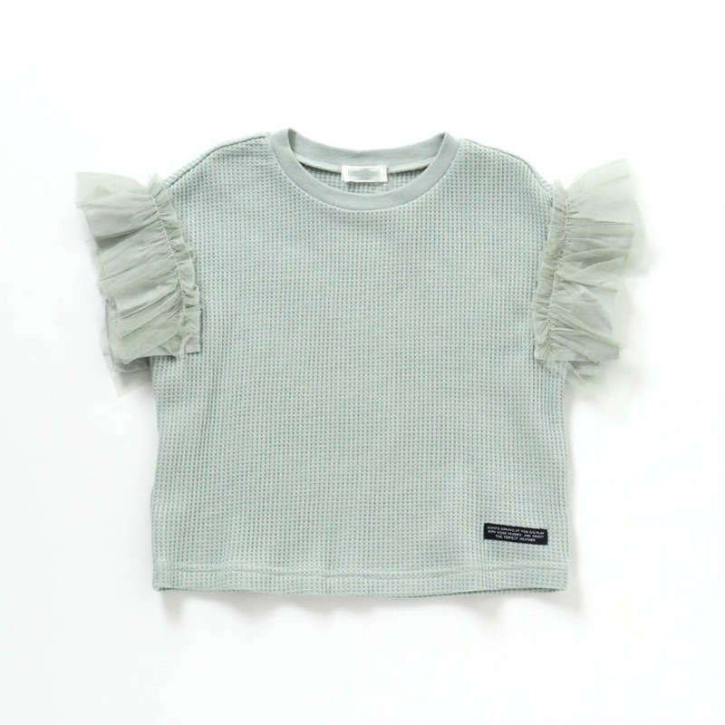 <親子裝> 華夫格拼接蕾絲上衣 2色