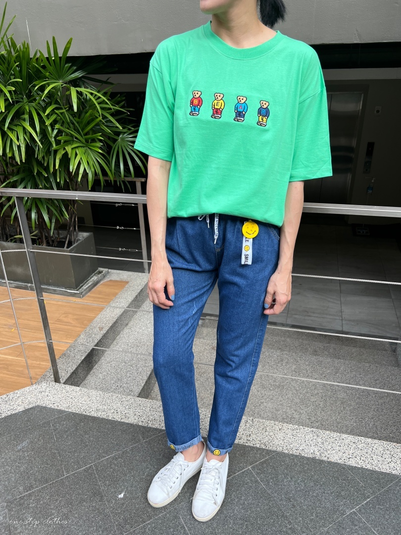 泰國可愛大學熊熊BEAR刺繡T (綠)
