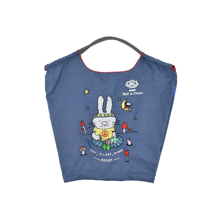 預購｜Ball & Chain 海軍藍 髮帶兔刺繡環保袋 M