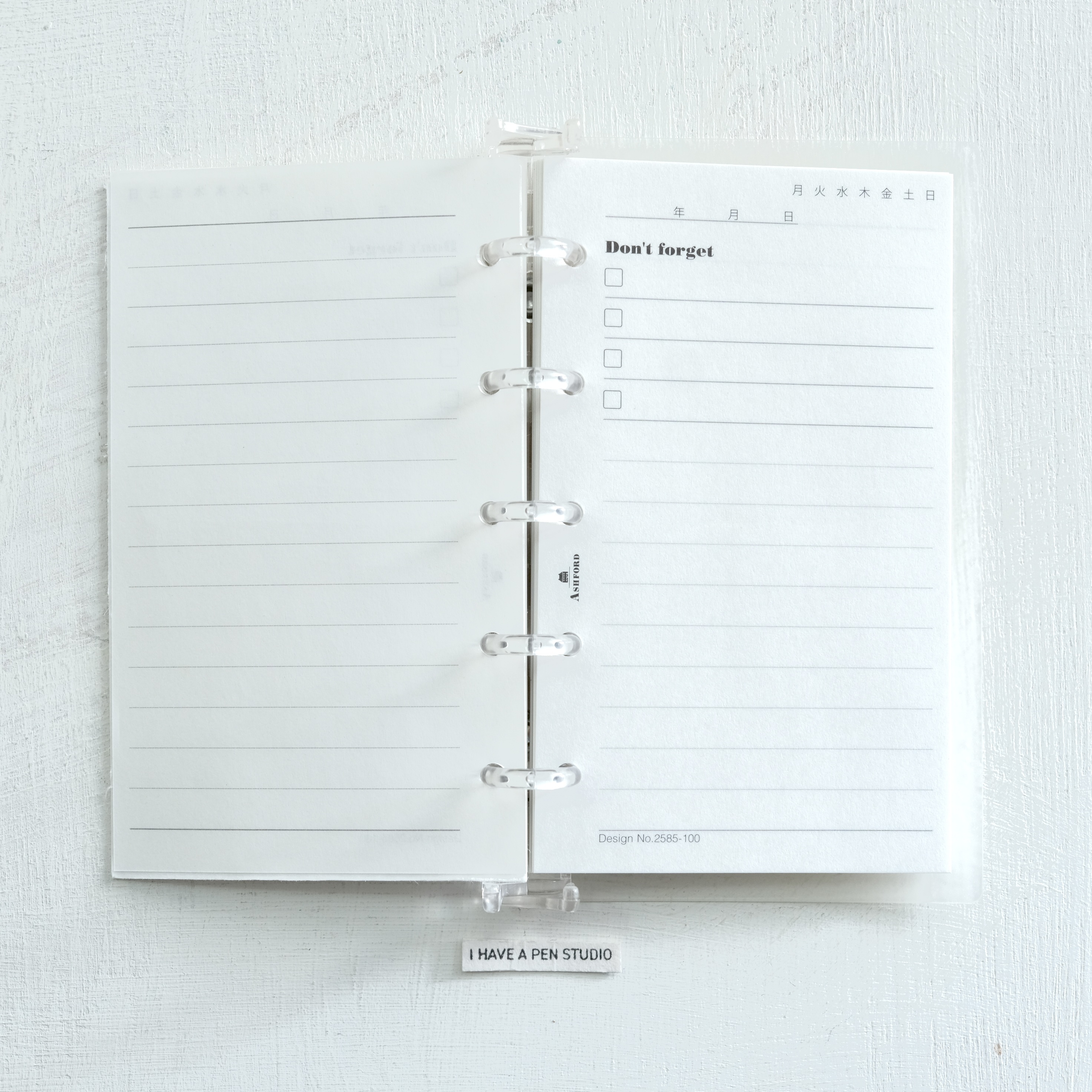 MICRO5 一日一張日記內頁 備忘錄形式(無日期)｜ASHFORD 日本