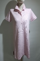 【M】Thom Browne 粉紅後3色間Polo連衣裙