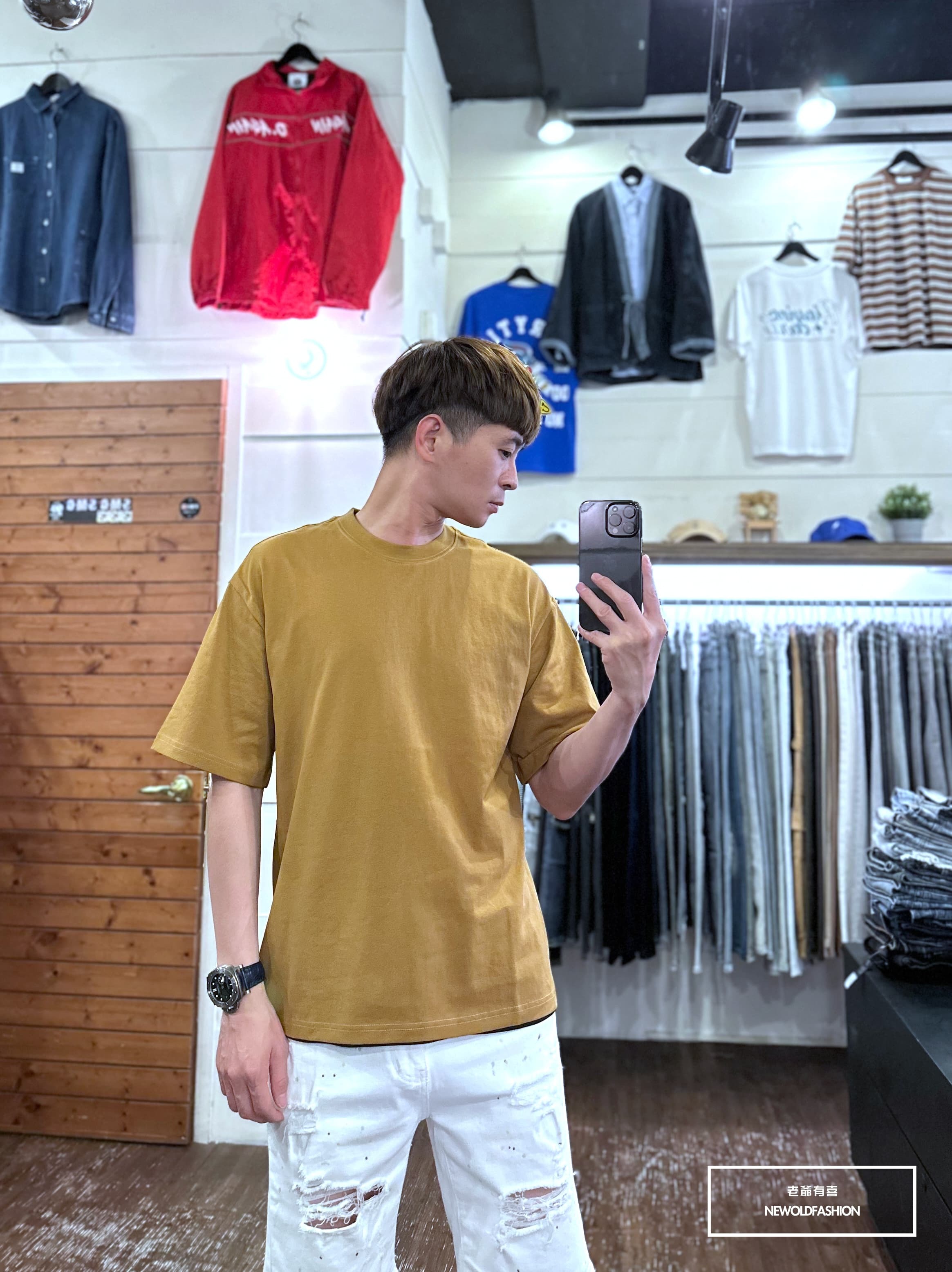 『新品上市』重磅1837小標素面短T(NOF2303C30001)-咖