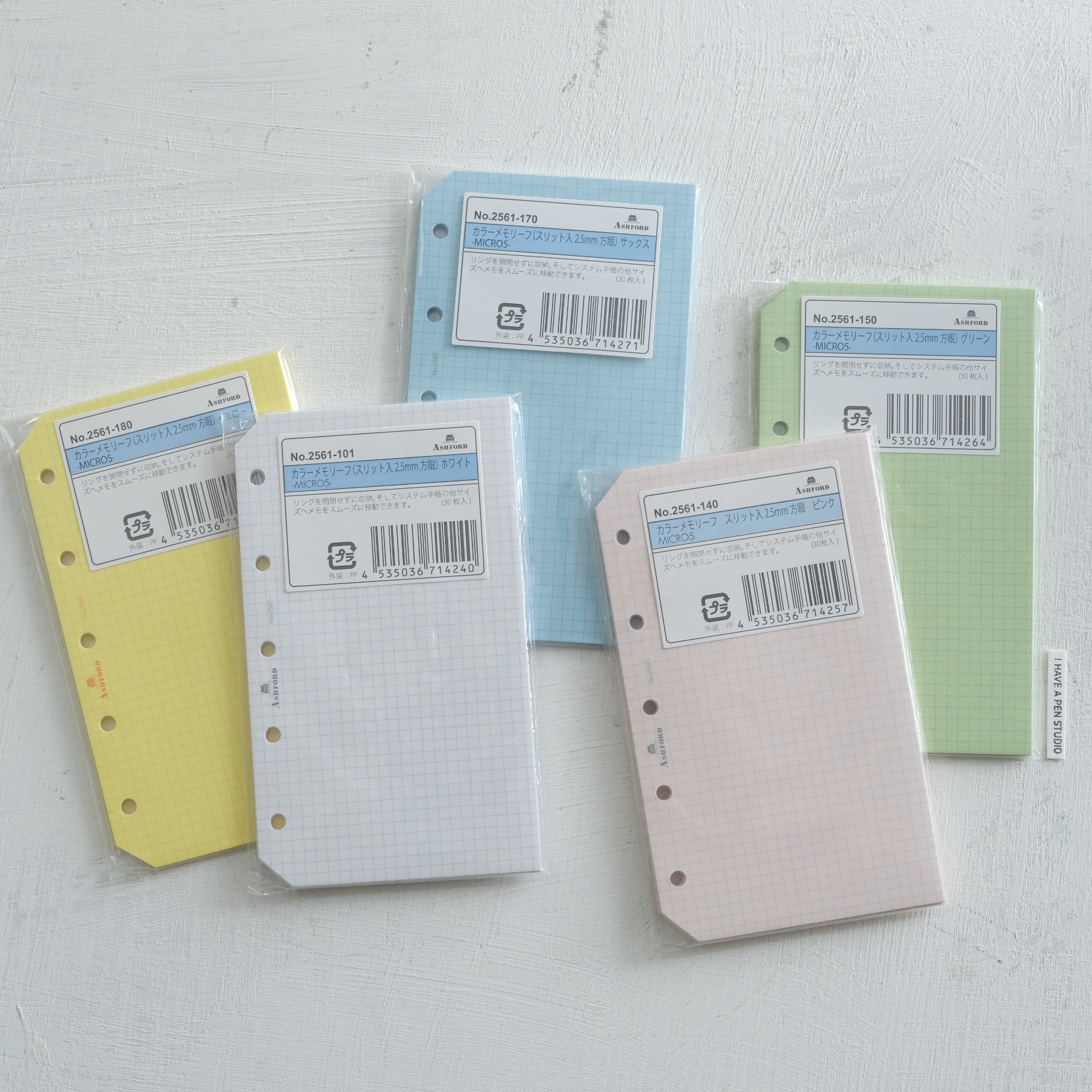 MICRO5 彩色方格內頁｜ASHFORD 日本