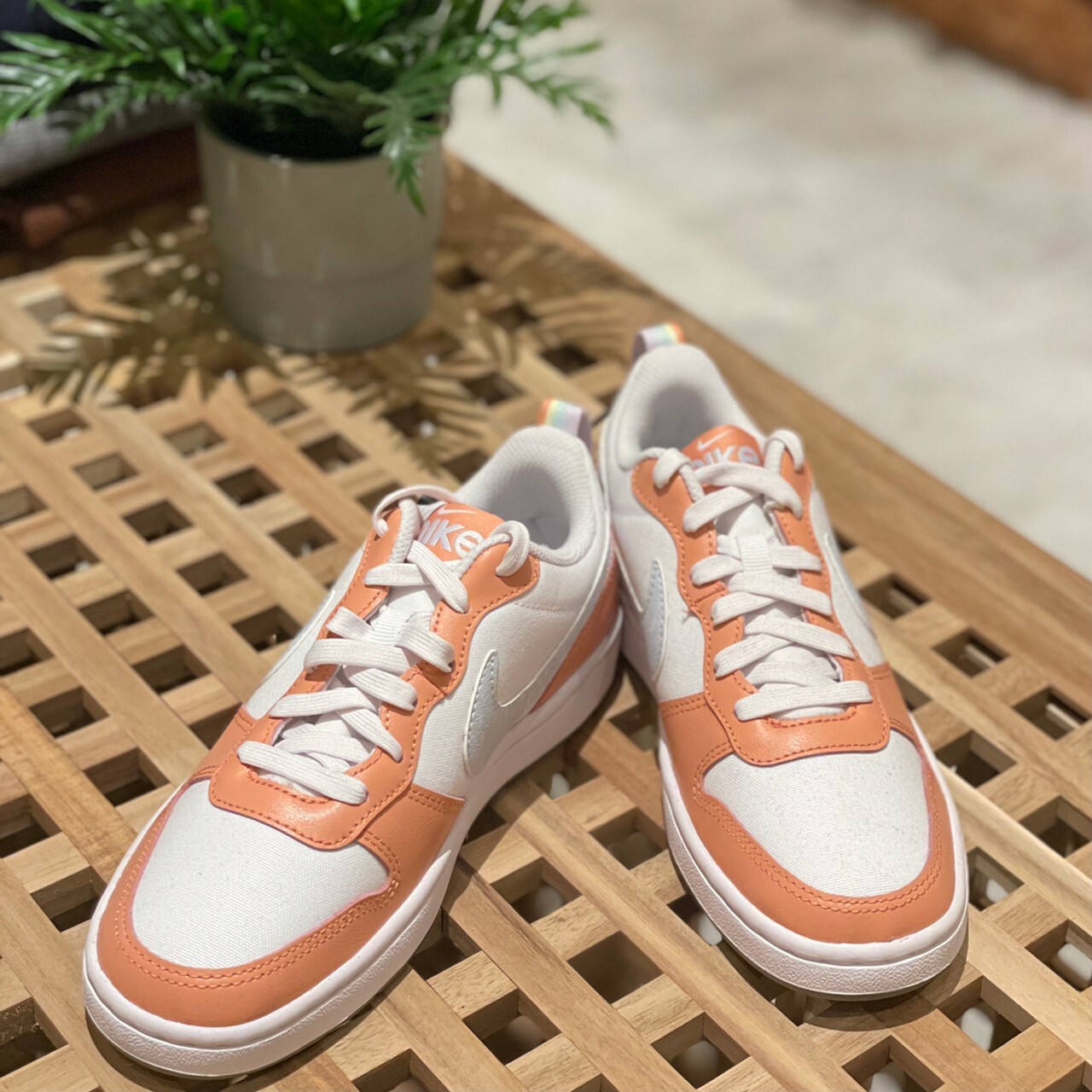 Nike Court Borough Low 2 Se1 (GS) 女鞋 大童款 白 粉橘 小Dunk DM1216-100