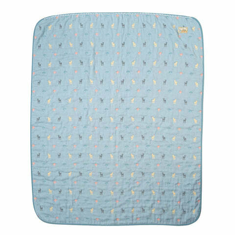 日本製 10Mois Amelie小鹿有機棉六重紗被 108x134cm