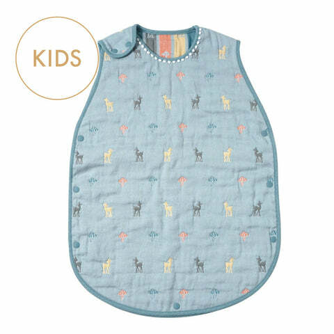 日本製 10Mois Amelie小鹿有機棉六重紗防踢睡袋-幼童版 2-7歲