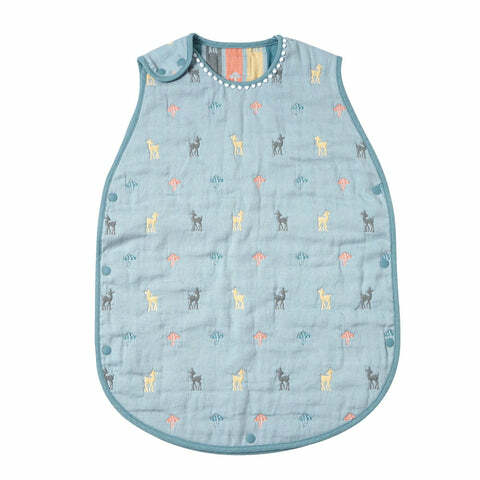 日本製 10Mois Amelie小鹿有機棉六重紗防踢睡袋-幼童版 2-7歲