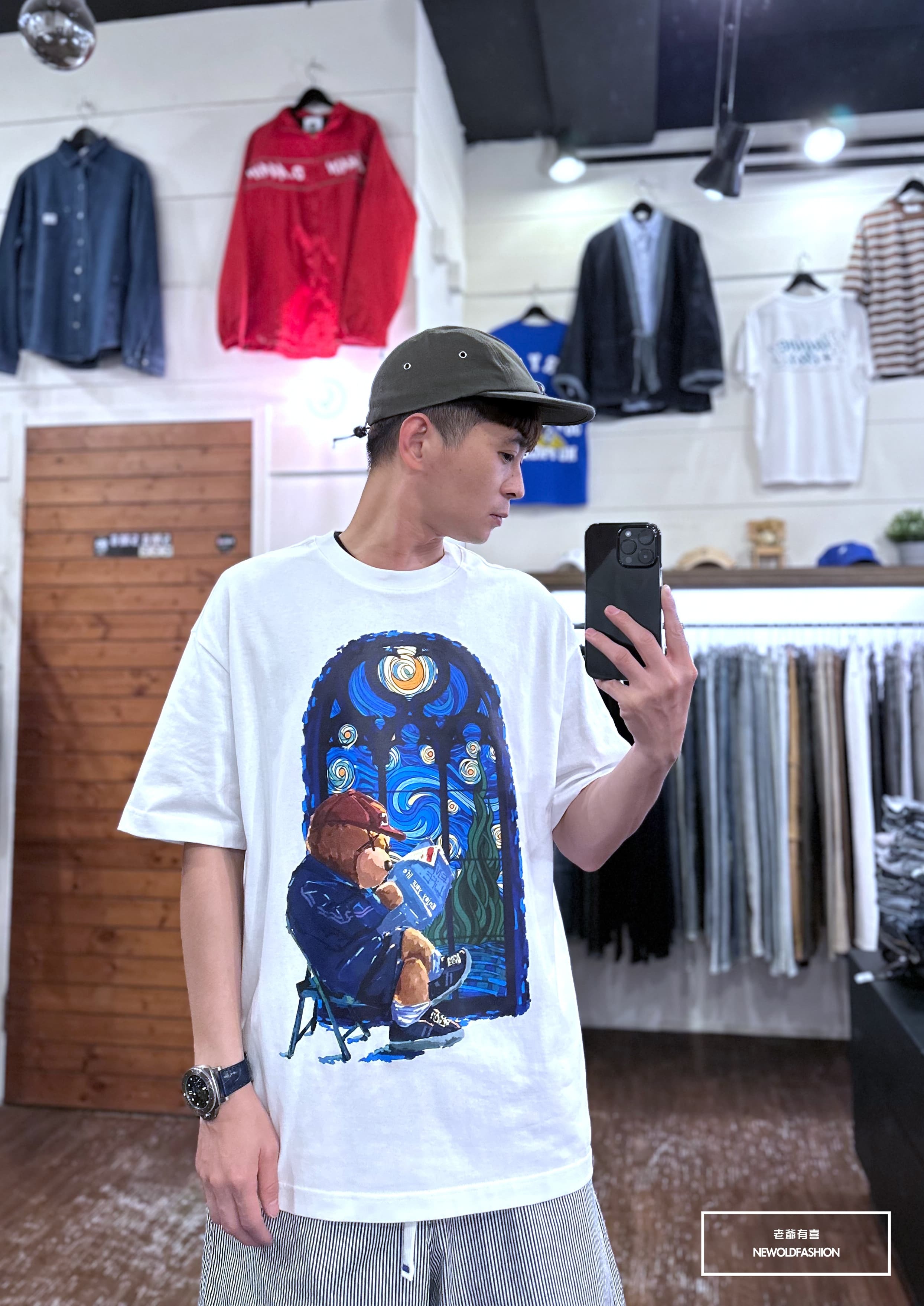 『新品上市』重磅油畫畫家熊短T(NOF23032466)-白