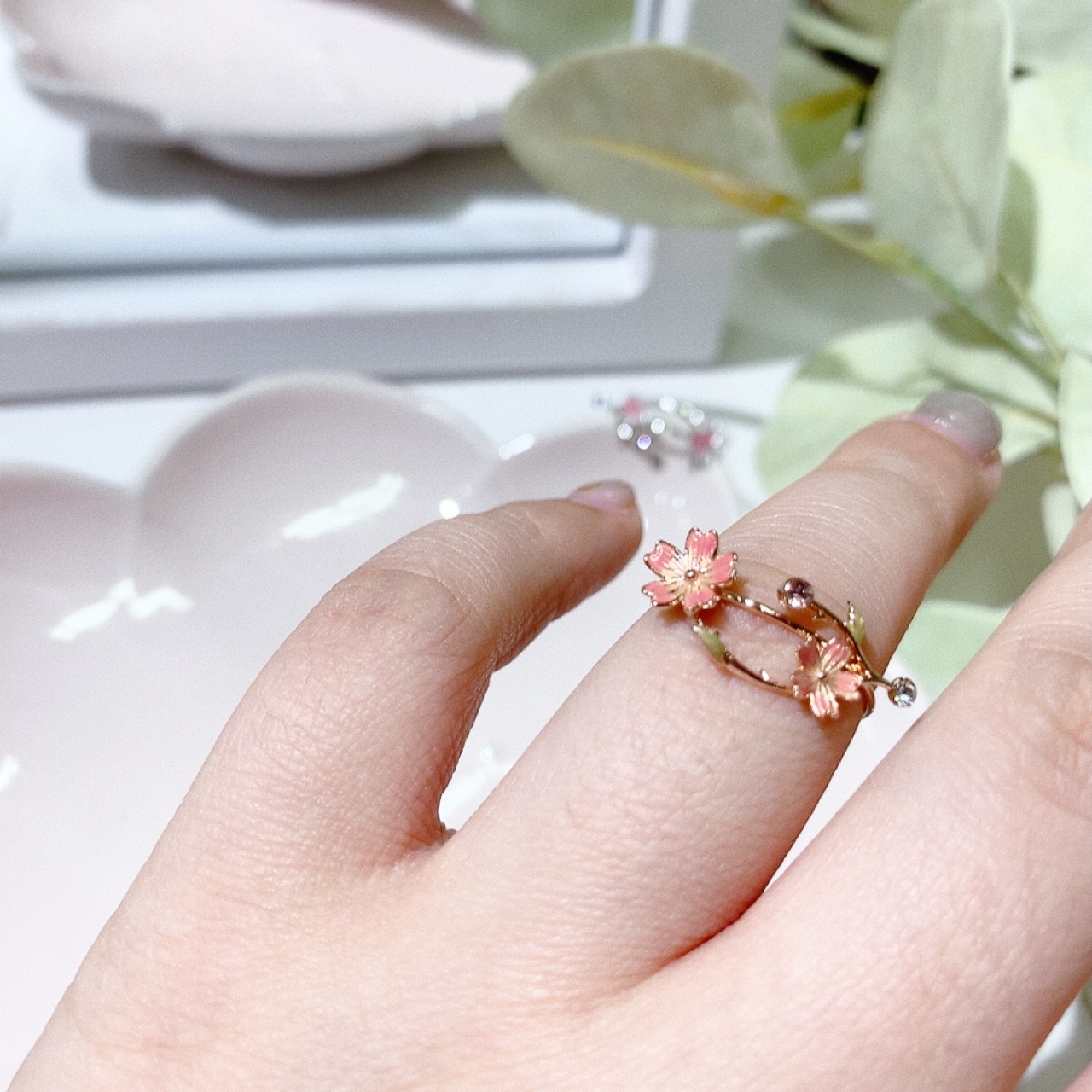 櫻花閃石戒指