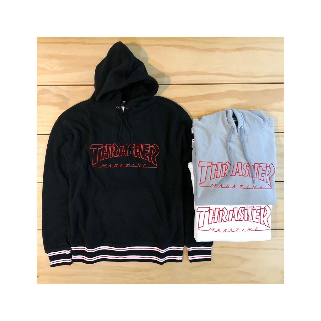 ☆ETW☆【EASY TO WEAR】日線 THRASHER OUTLINE HOMETOWN HOODED 刺繡 絨毛 帽T