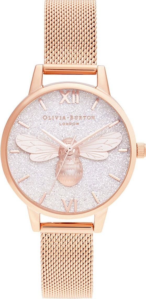 萬年鐘錶 -  Olivia Burton  藝術時尚 Lucky Bee 系列  閃耀粉色系經典蜂蜜米蘭錶帶女錶  OB16FB04  錶徑30MM