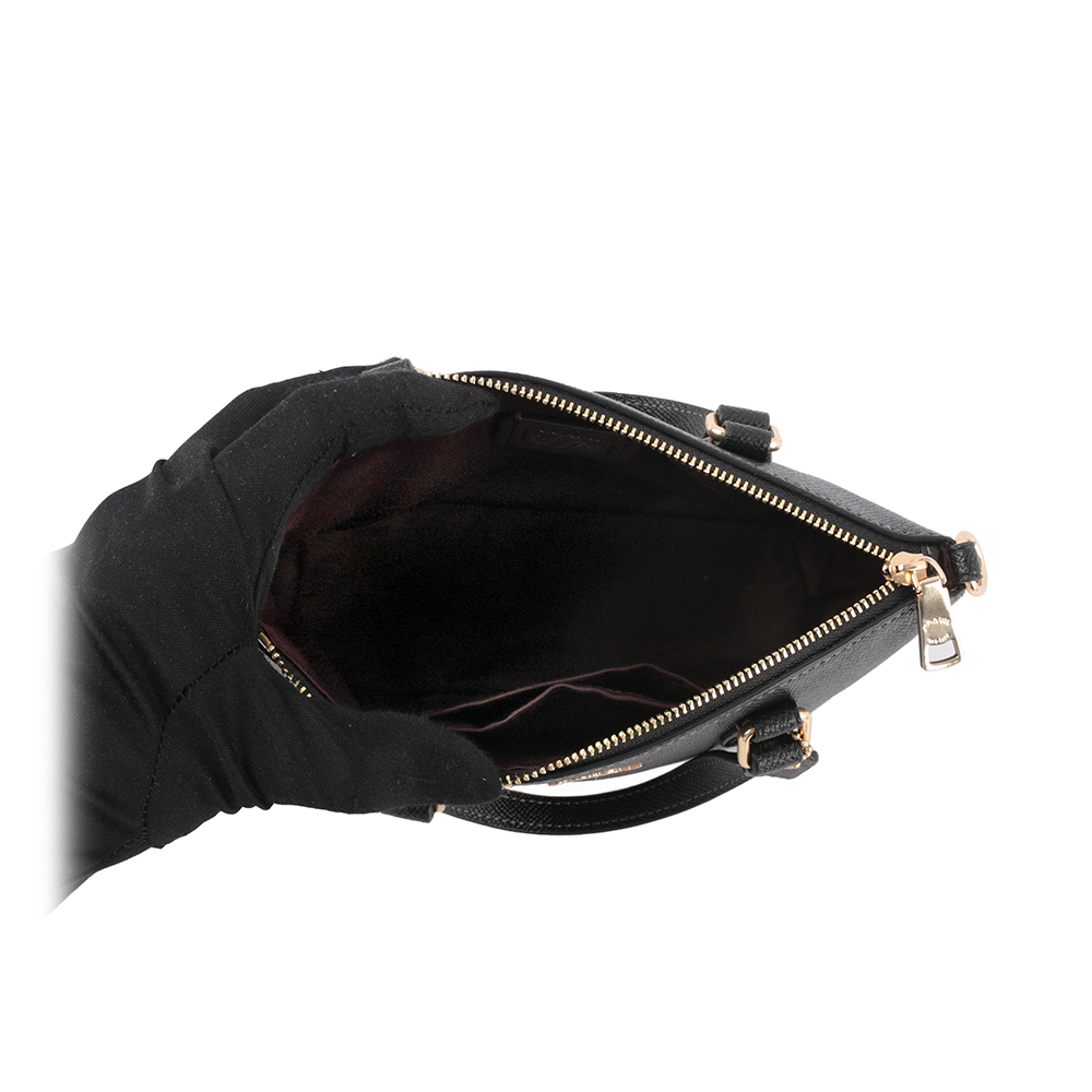 【COACH】Gallery 金字馬車防刮皮革迷你二用包(黑色)