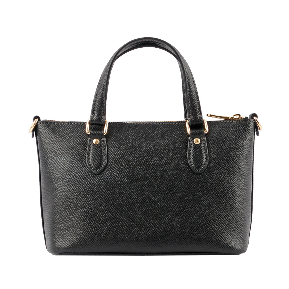 【COACH】Gallery 金字馬車防刮皮革迷你二用包(黑色)