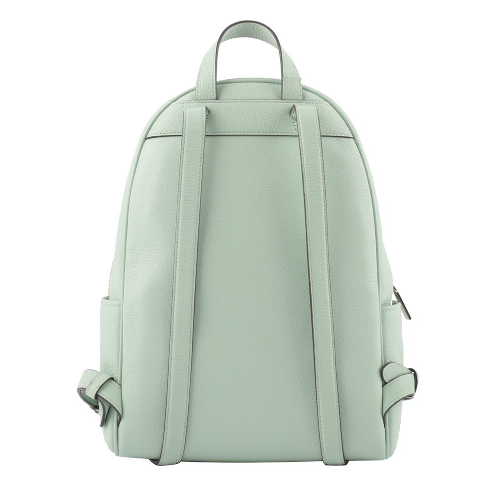 【Kate Spade】Leila 荔枝皮革拉鍊口袋後背包(海水綠)