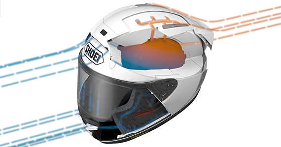 SHOEI Fifteen グン TC-1 SHOEI X-15 GUN-1-1 X-Fifteen TC-1 RED/WHITE L-23.6in (60cm