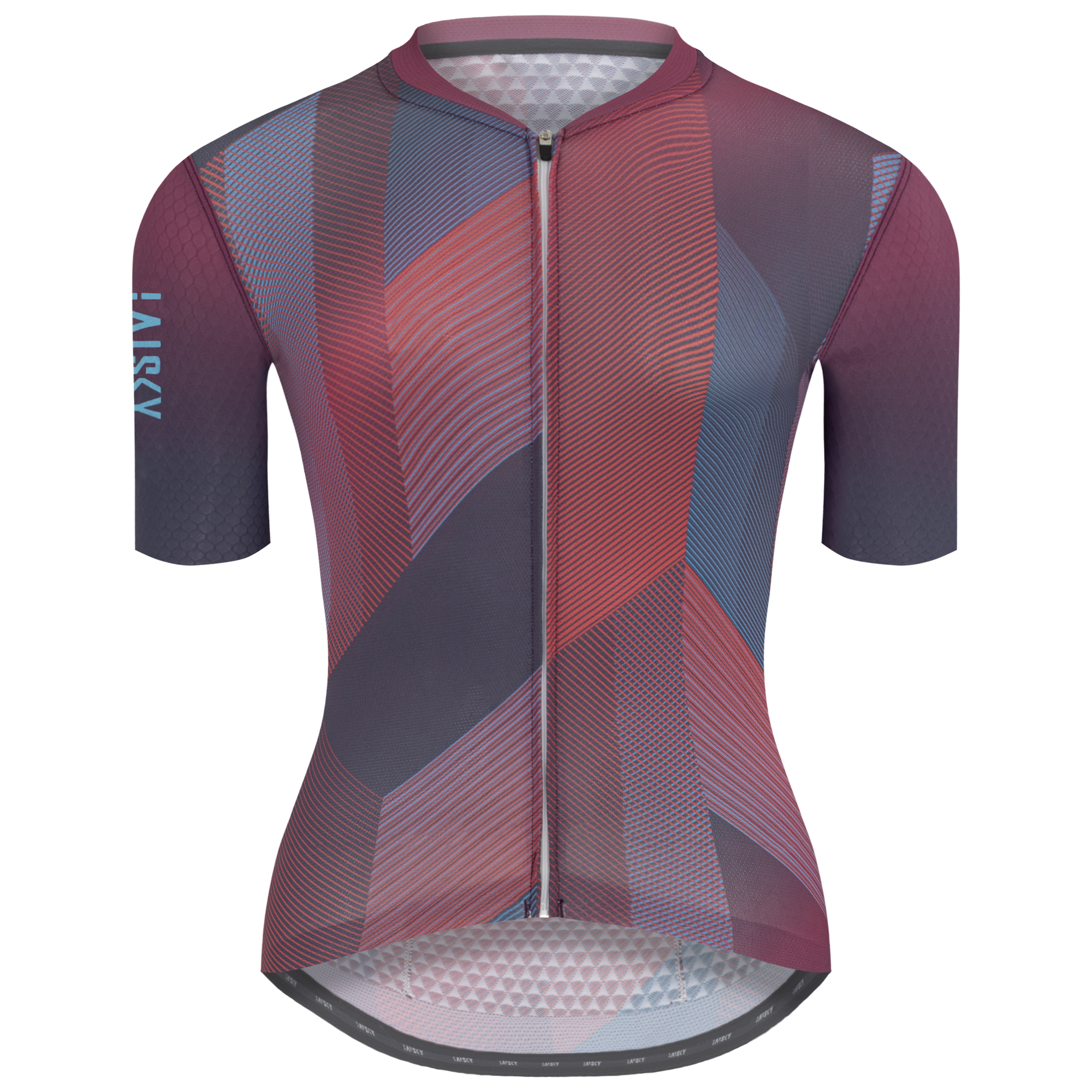 女款空力短車衣 交錯 紅