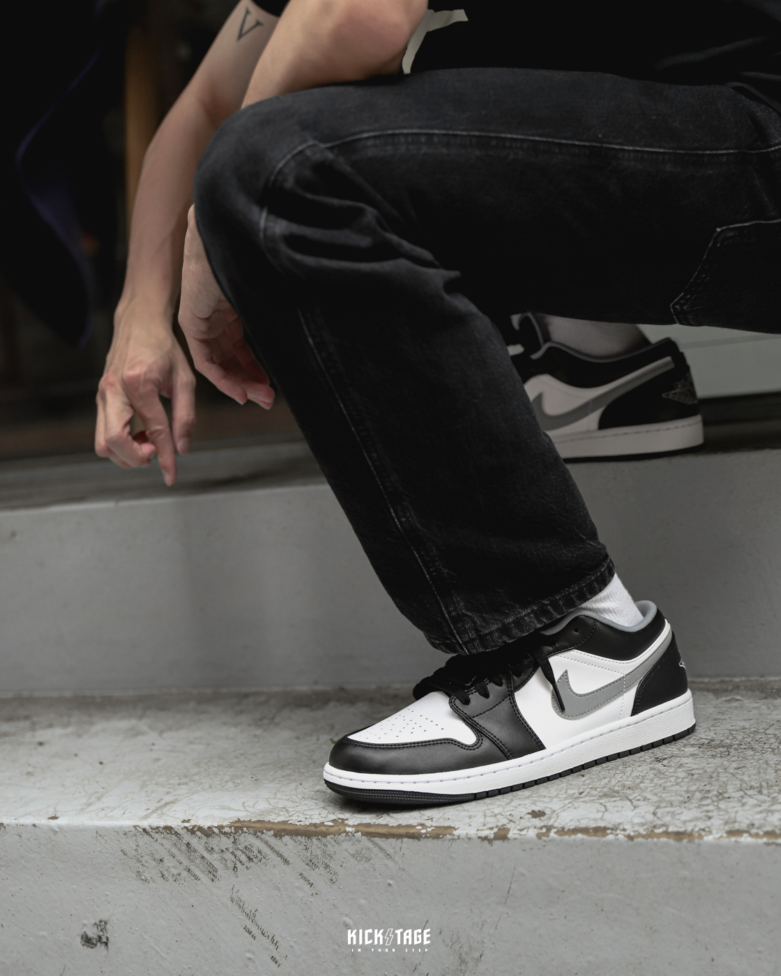 男鞋 NIKE AIR JORDAN 1 LOW SHADOW 小影子 黑白灰勾 低筒 AJ1 休閒鞋【553558-040】