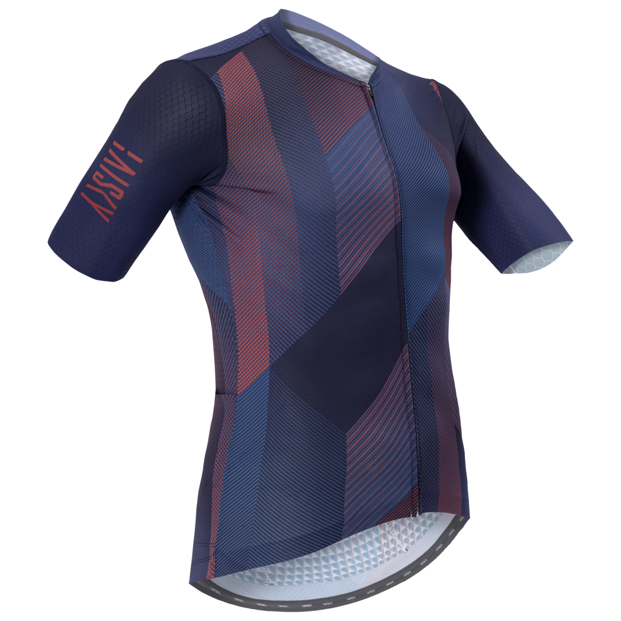 男款空力短車衣 交錯 藍