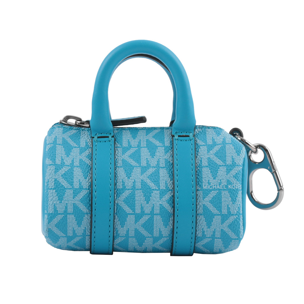 【MICHAEL KORS】塗層帆布波士頓包造型吊飾/鑰匙圈(天藍色)