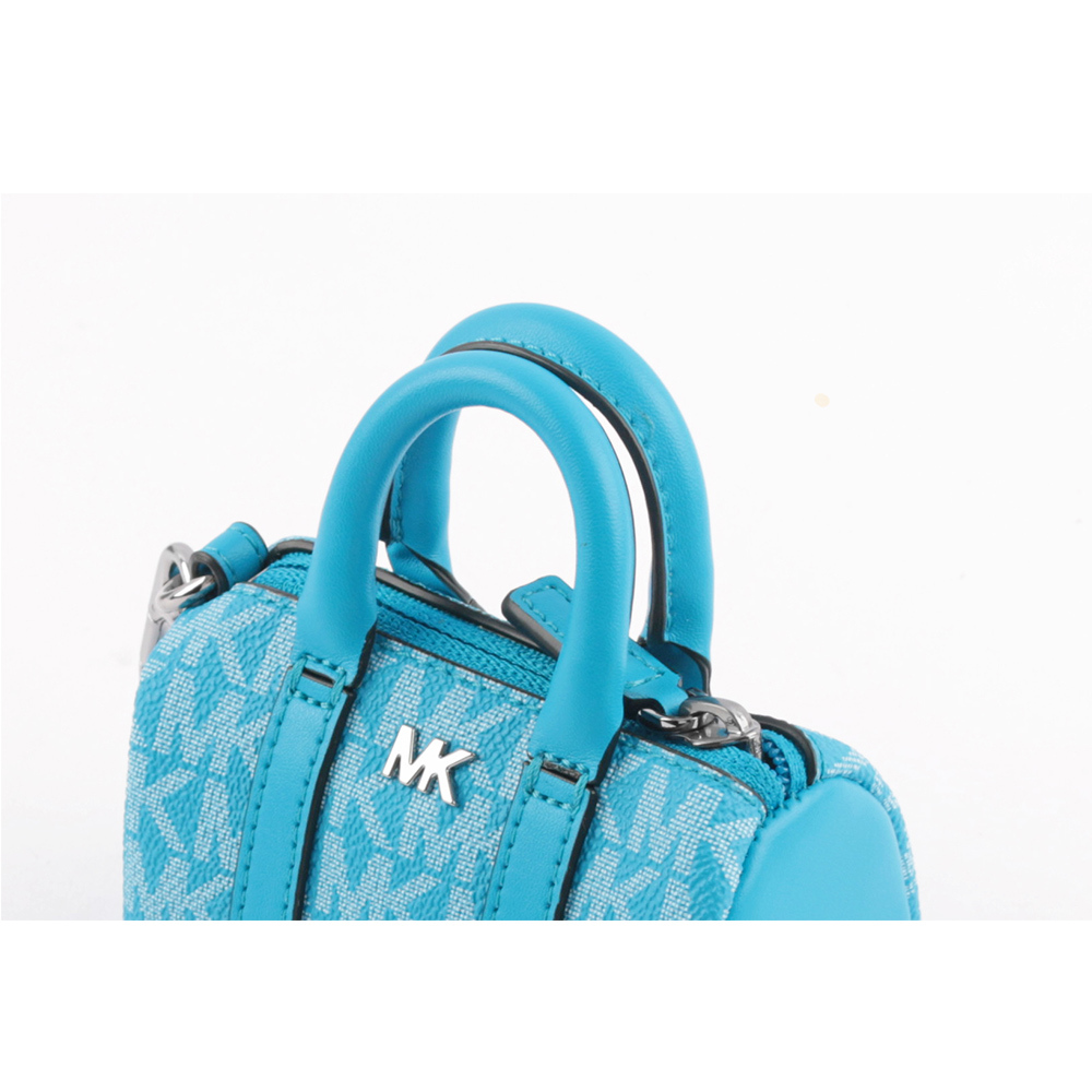 【MICHAEL KORS】塗層帆布波士頓包造型吊飾/鑰匙圈(天藍色)