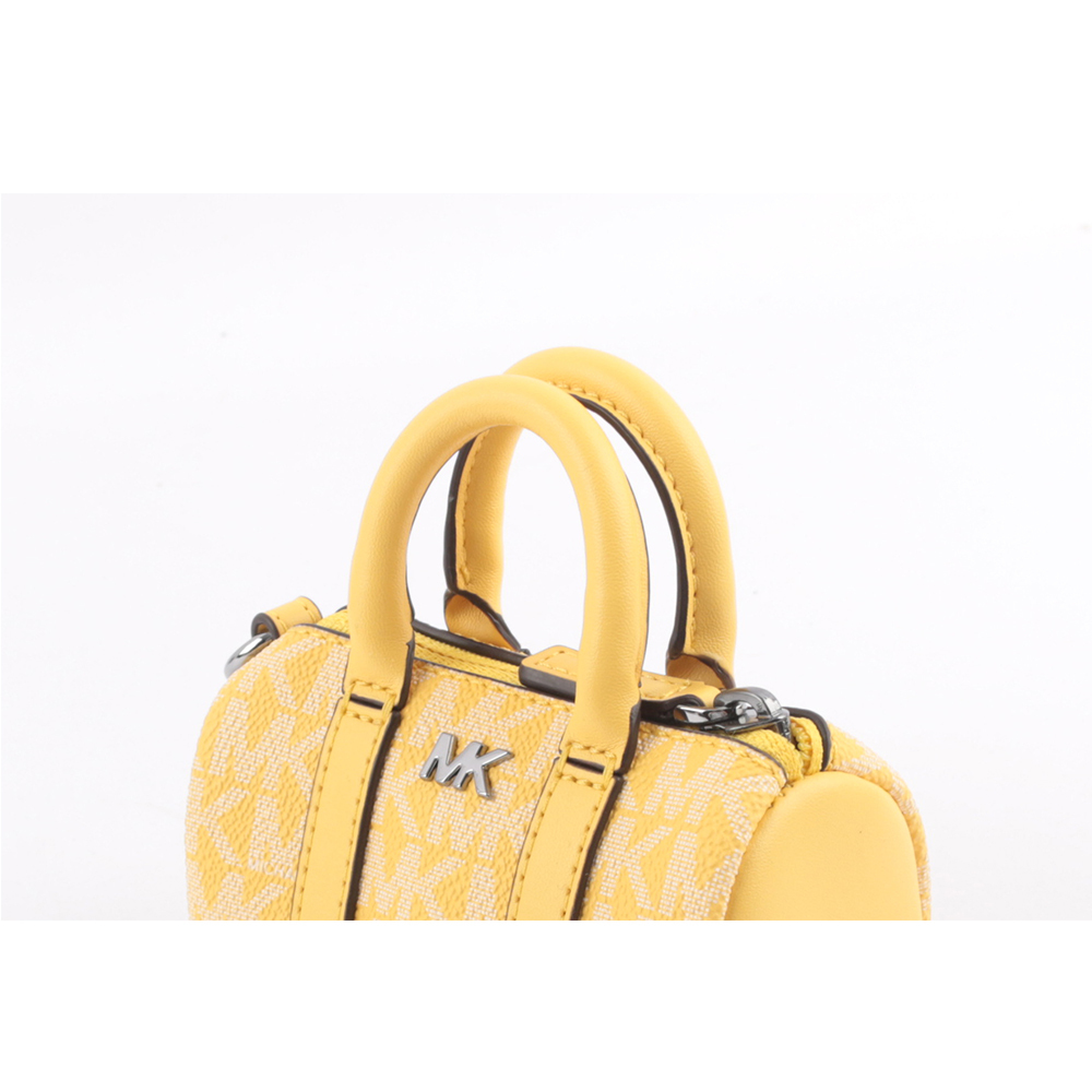 【MICHAEL KORS】塗層帆布波士頓包造型吊飾/鑰匙圈(水仙花黃)