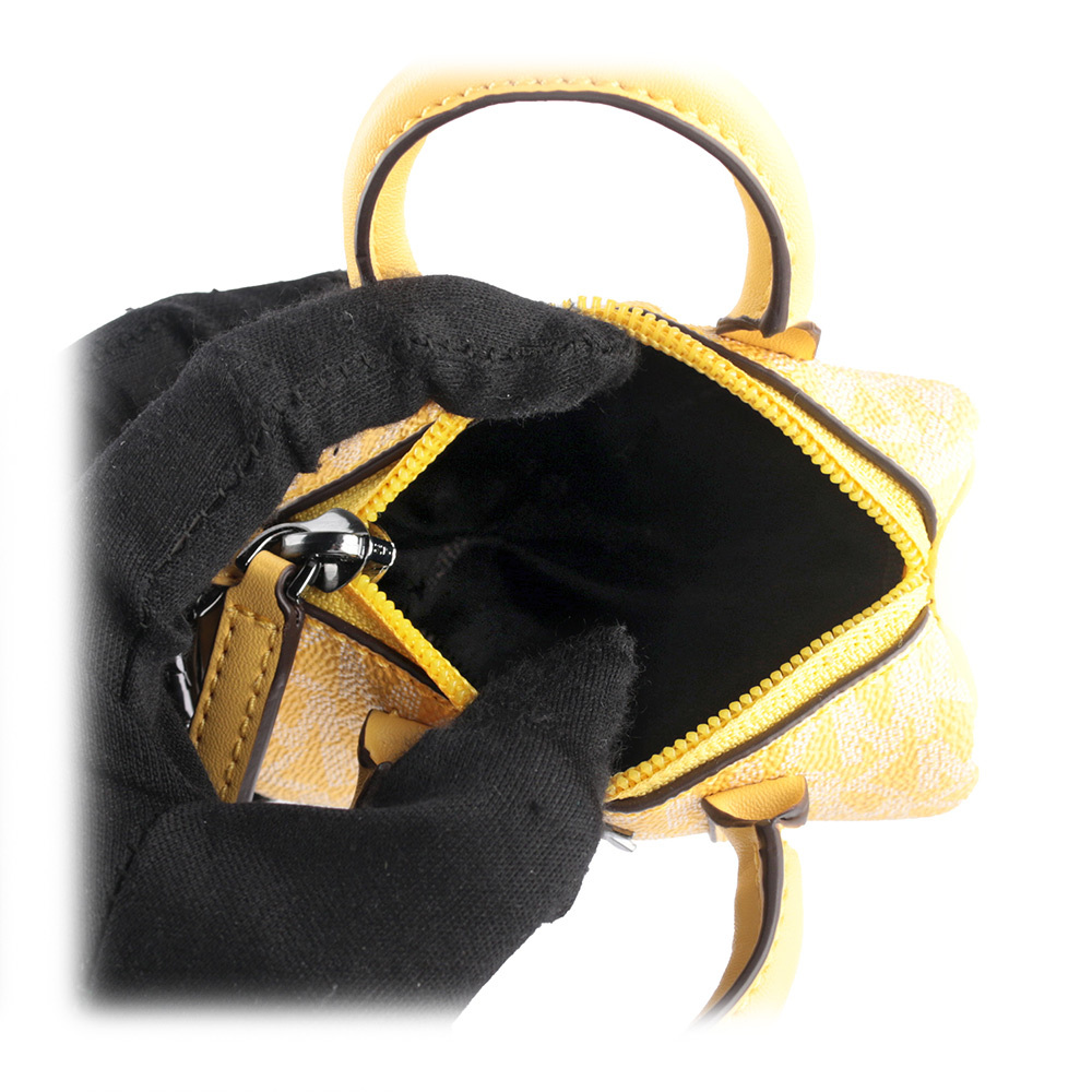 【MICHAEL KORS】塗層帆布波士頓包造型吊飾/鑰匙圈(水仙花黃)