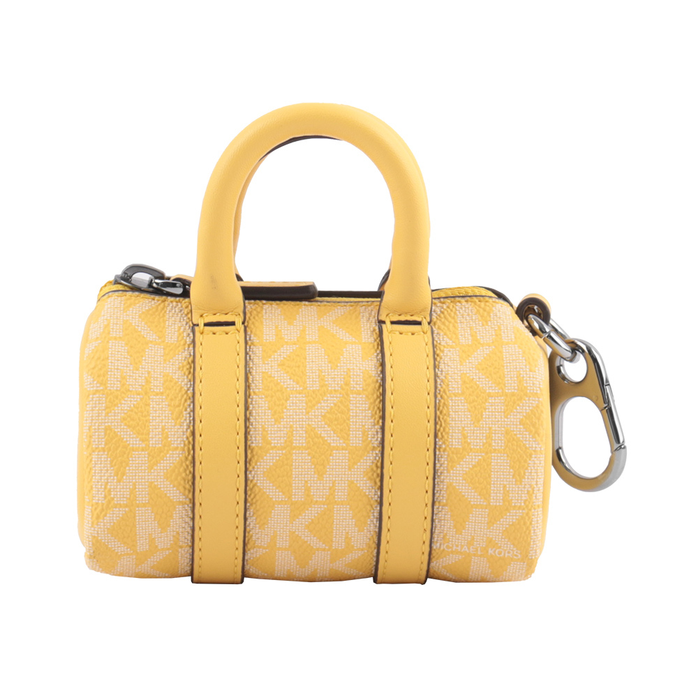 【MICHAEL KORS】塗層帆布波士頓包造型吊飾/鑰匙圈(水仙花黃)